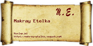Makray Etelka névjegykártya